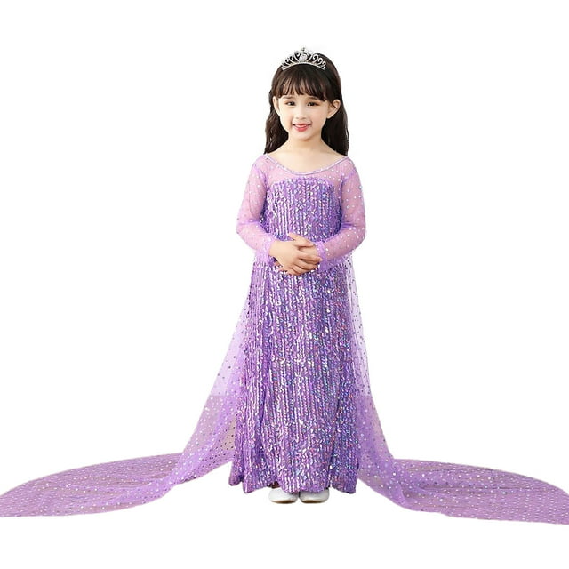 Robe Princess pour Filles, Robe de Reine de Luxe, Déguisement pour Enfants, Costumes de Fête d'Halloween et de Noël, Ensemble de Tenue pour Anniversaire Cosplay