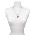 thumbnail image 3 of Delight Jewelry Silvertone 3-D Red Christmas Stocking Silvertone Script Initial Disc - P - Charm Necklace, 20"+3", 3 of 4