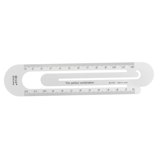 Regla Métrica Unique Bargains Aluminio 12cm Plateado