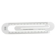 Straight Ruler 12cm Metric Paper Clip Design Bookmark Measuring Tool, Silver Tone