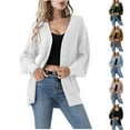 thumbnail image 6 of Lovskoo Cardigan Sweaters for Women Long Sleeve Open Front Casual Lightweight Soft Knit Cardigan Sweater Outerwear White, 6 of 6