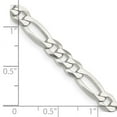 thumbnail image 2 of 925 Sterling Silver 5.5mm Lightweight Flat Figaro Chain Necklace 26 Inch Chain Necklace for Women and Men, 2 of 2