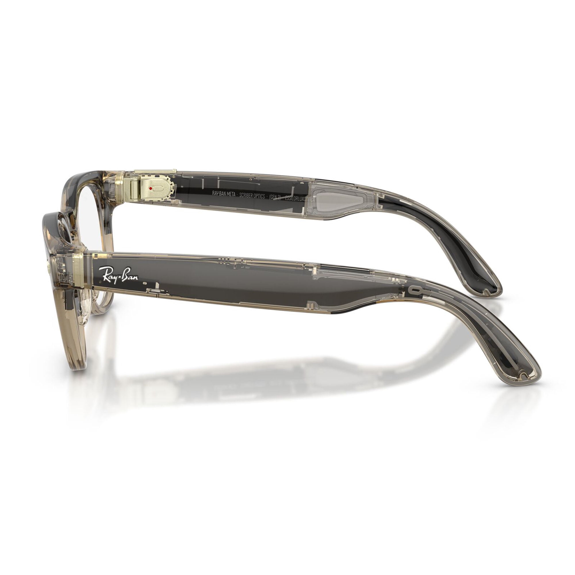 Ray-Ban Unisex Size 50 AI Smart Meta Gen 2 Scriber Panthos Glasses with Charging Case, Havana/Clear
