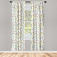 thumbnail image 2 of Ambesonne Vintage Curtains, Cartoon Rocket Kite Toys, Pair of 28"x95", Lime Green and Multicolor, 2 of 4