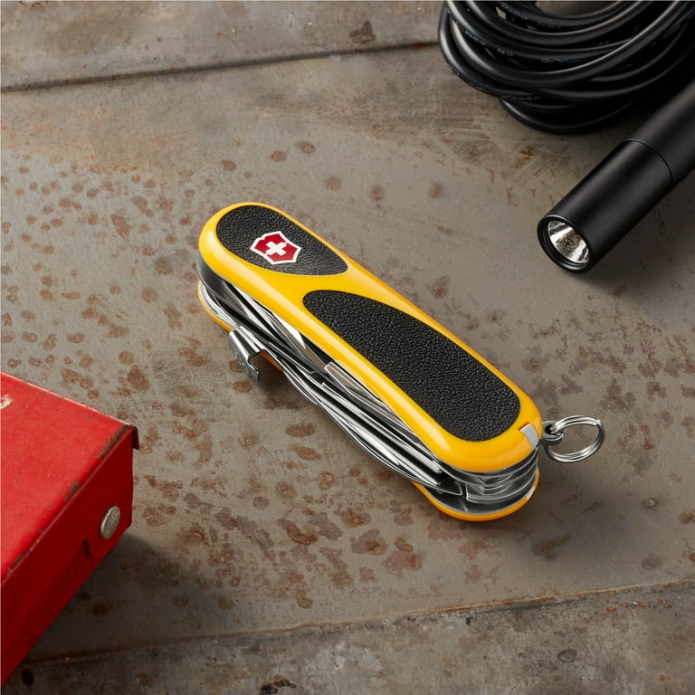 Victorinox EvoGrip S18 Yellow Swiss Army Knife, 15 Functions, Yellow & Black