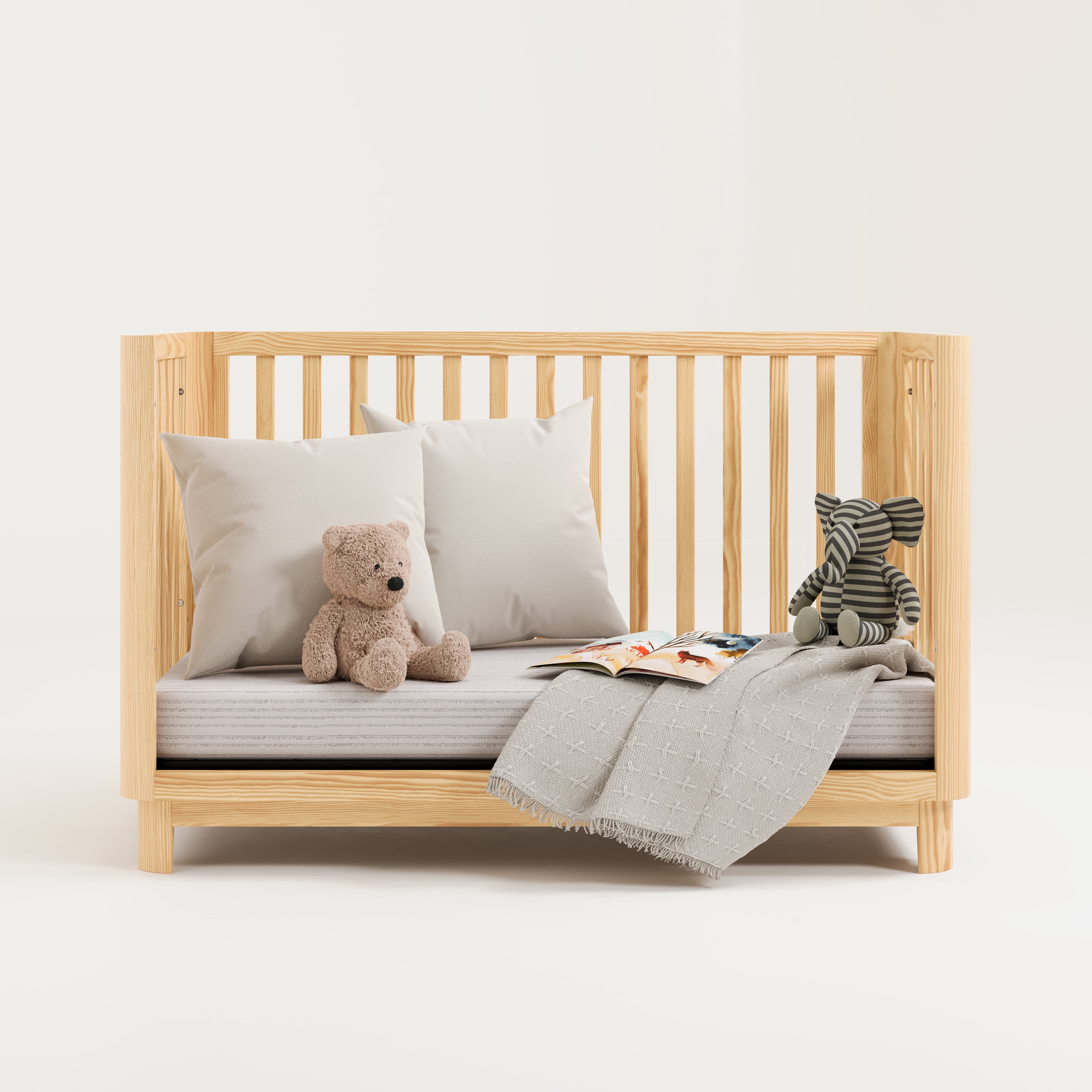 Storkcraft Santos 3-in-1 Convertible Baby Crib, Natural