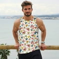 thumbnail image 6 of Gukieu Butterfly Flowers Print Men's Quick Dry Fitness Vest, Round Neck Sleeveless Fitness Bodybuilding Top-Medium, 6 of 7
