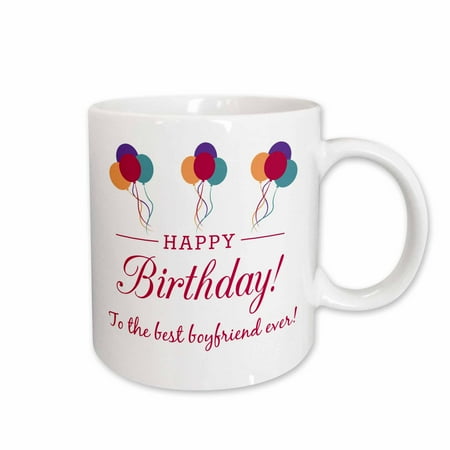 

3dRose Happy Birthday - Best Boyfriend ever Ceramic Mug 15-ounce
