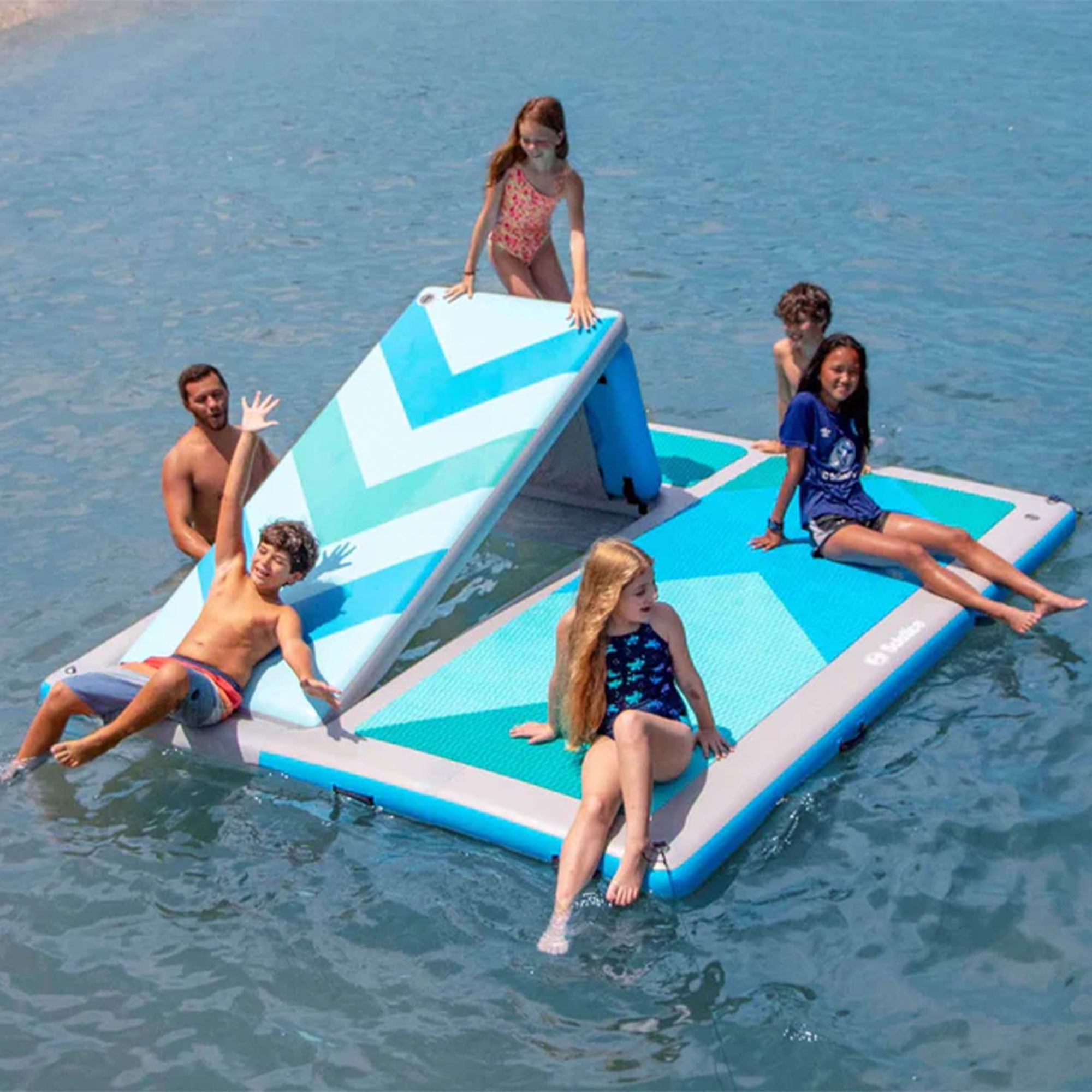 Solstice 10' x 8' Inflatable Convertible Floating Slide Dock w/Pump and Bag