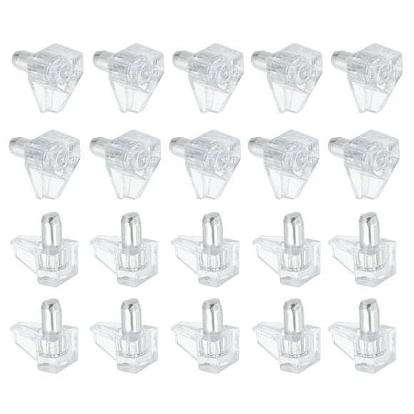 Unique Bargains Shelf Support Pegs 0.2'', 50pcs Shelf Holder Pins, Larger Pegs for Shelves for Cabinet, Glass Case,Transparent