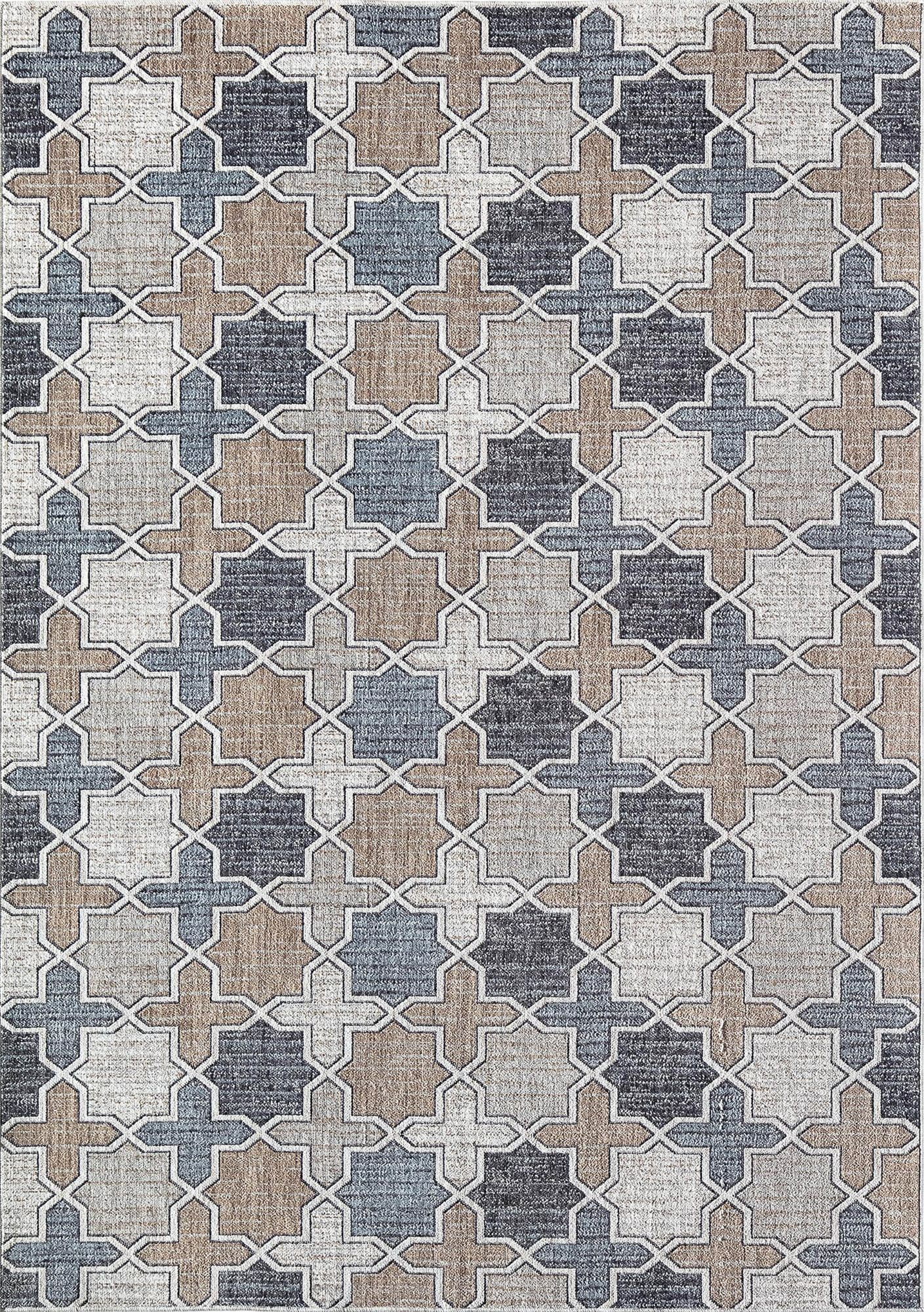 Mason Brooks Cressida CA40A RusticTaupe Geometric Contemporary Gray Area Rug, 5'3" x 7'0"