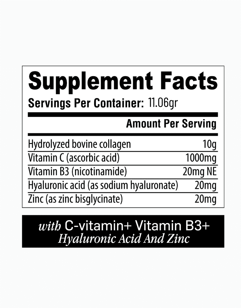Natful Hydrolyzed Bovine Collagen Peptides Powder with Vitamin C, B3, Hyaluronic Acid, and Zinc - 45 Count