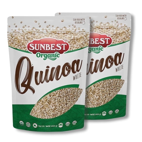 Organic White Quinoa – 2 Pack (16oz ea) by Sunbest Organic – USDA Organic Seeds