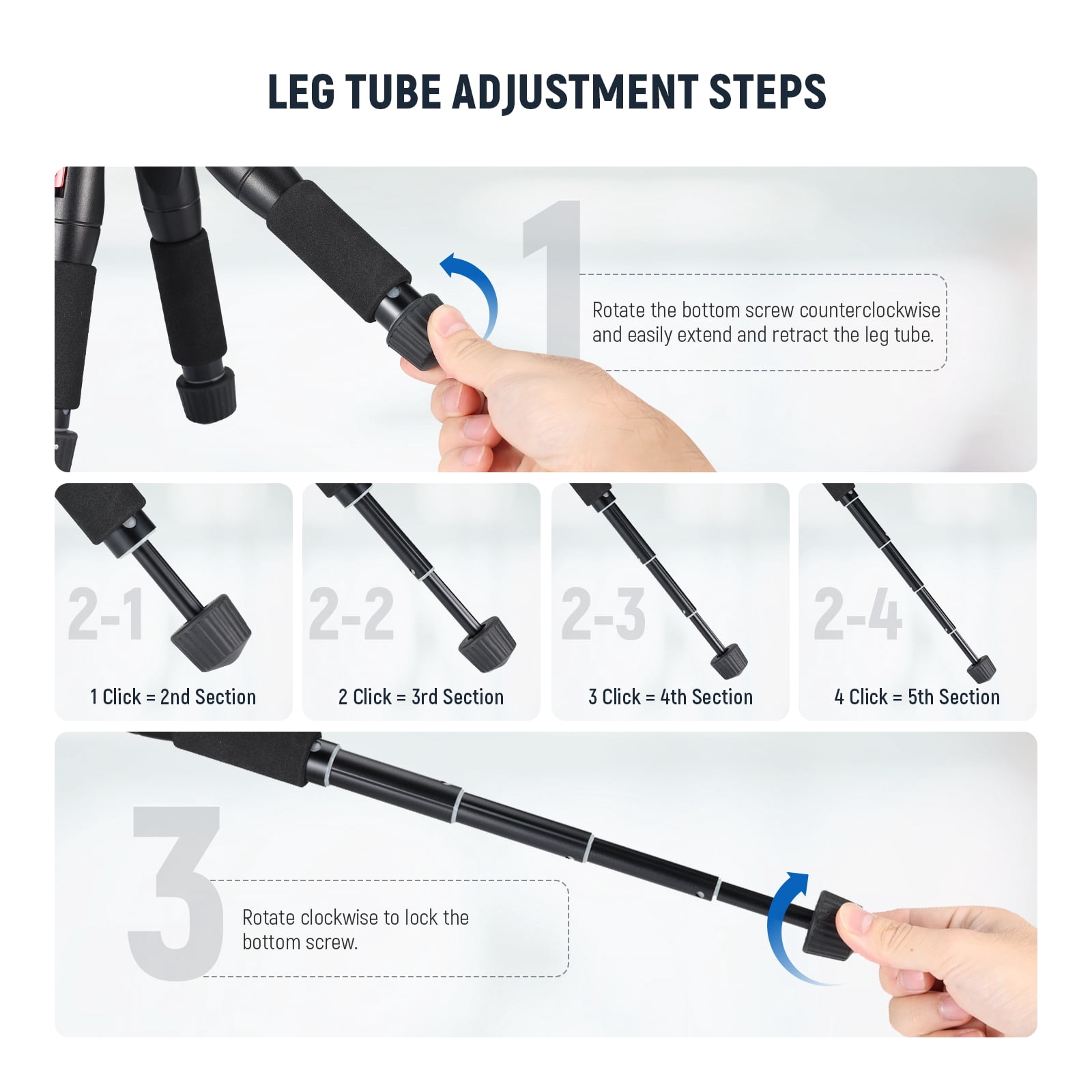 Neewer TP-AAM521 20" Mini Tripod - 360° Ball Head, 11lb Load, w/Quick Shoe Plate, for DSLR/Camcorder