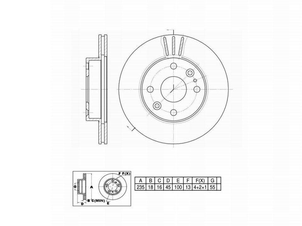 Winstop Brake Rotor, Front WS232629, Ford Aspire 1997-1994