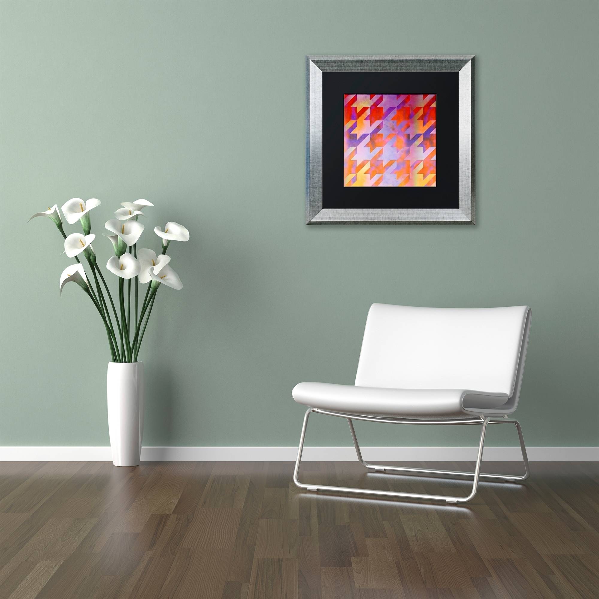 Trademark Fine Art "Houndstooth VIII" Canvas Art by Color Bakery Black Matte, Silver Frame