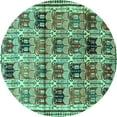 thumbnail image 1 of Ahgly Company Machine Washable Indoor Round Persian Turquoise Blue Traditional Area Rugs, 3' Round, 1 of 4