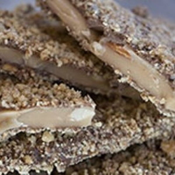 Crunchy English Toffee Dipped in Milk Chocolate & Roasted Almonds by