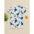 thumbnail image 6 of Elippeo Toddler Boys Rash Guard Swimsuit Rompers 3 6 12 18 24 Months 3 Years Zipper Short Sleeve Whale/Dinosaur Print Kids Bathing Suit Baby Swimwear, 6 of 9