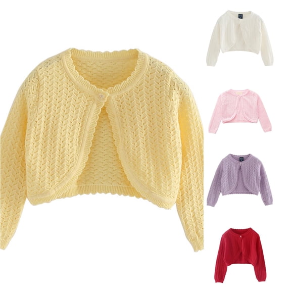 LIUYUNNN Toddler Girls Jacket Spring Autumn Toddler Kids Collar Knit Cardigan Coats 4t Girl Jacket Winter, Size 3-4 Years