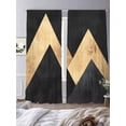 thumbnail image 3 of Abstract Art Sheer Curtains 84 Inches Long 2 Panels Black Gold Digital Illustration Oil Painting Light Filtering Semi Sheer Window Curtains Drapes for Bedroom Living Room 52"x84", 3 of 7