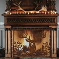 thumbnail image 7 of Single Panel Fireplace Screen Decorative with Stag Head Deer Detail - Stand Alone Fireplace Cover Metal Mesh Screen - Home Decor Firescreen for Cabin, Lodge, Wildlife, and Forest Theme, 7 of 7
