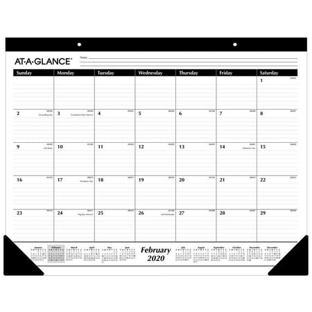 At A Glance 2020 Desk Calendar Desk Pad 21 3 4 X 17 Standard