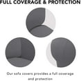 thumbnail image 6 of J&V TEXTILES Super Stretch Sofa Slipcover  Spandex Non Slip Soft Couch Sofa Cover, Washable Furniture Protector with Non Skid Foam and Elastic Bottom for Kids, Pets Gray, Love Seat, 6 of 6