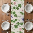 thumbnail image 4 of Table Runner 70 Inches Long for Kitchen Dining, Spring Easter Dresser Scarf Farmhouse, Dining Table Decorations for Wedding/Parties, Purple Floral Summer Botanical Rustic 13 x 70 In, 4 of 8