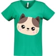 thumbnail image 3 of Inktastic Cute Cat, Little Cat, Cat Head, Brown Cat Women's V-Neck T-Shirt, 3 of 5