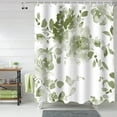 thumbnail image 2 of Shower Curtain Sage Green Watercolor Shower Curtains for Bathroom Decor Flower Floral Leaves Shower Curtain Sets with Hooks Waterproof Fabric Bath Curtain Standard 72" X 72", 2 of 3