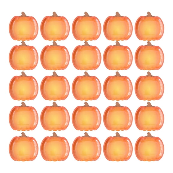 Clearance Sale | 25 Pack Pumpkin Shaped Paper Plates 9 Inch, Disposable Halloween Dessert Tableware for Party and Home Decor, Orange