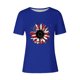 thumbnail image 4 of Tops de Ajuste Suelto para las Mujeres Sudadera Casual Impresa Manga Corta Cuello Redondo Superior, Poliéster, 4 of 7