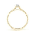 thumbnail image 2 of ANGARA Natural Diamond Halo Twisted Shank Engagement Ring in 14K Yellow Gold for Women (Size-5x3mm| Color-H| Clarity-SI2) | April Birthstone, Anniversary Jewelry Gift for Women | Natural Diamond Ring, 2 of 8