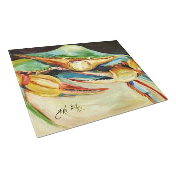Blue Crab Glass Cutting Board Large