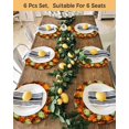 thumbnail image 4 of 15 Inch Round Placemats Set of 6, Sage Green Pumpkin Fall Non Slip Heat Insulation PP Table Mats, Thanksgiving Maple Leaves Autumn Washable Place Mats for Kitchen Dining Party Table Decor, 4 of 7