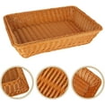 thumbnail image 6 of Wicker Bread Basket,2Pcs Handmade Woven Pantry Organizer, Tabletop Food Serving Baskets Trays, Bread Proofing Basket,Food Fruit Vegetables Sundries Storage Basket for Restaurant Bakery Family Party, 6 of 7