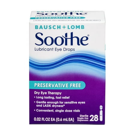 Bausch + Lomb Soothe Lubricant Eye Drops - 28 CT
