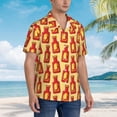 thumbnail image 3 of Pofeuu Hot Chili Print Hawaiian Shirt for Men Sleeves Casual Button Down Summer Beach Dress Shirts T-Shirts,XX-Large, 3 of 7