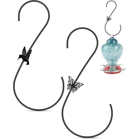 

SUSUchens Bird Feeder Hook S-shaped Hanging Hook Great Load Bearing Heavy Duty Dreamcatcher Wind Spinner Wind Chimes Lantern Flower Pot Holderf or Closet Garden Balcony Black Bird
