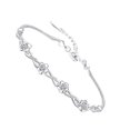 thumbnail image 1 of Guardurnaity Pulseras de plata de ley 925 de lujo a la moda con flor de ciruelo, pulseras simples, brazaletes para mujer Ropa, zapatos y accesorios Miscelánea blanco, 1 of 6