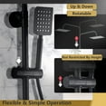 thumbnail image 5 of BVSOIVIA 3 IN 1 Bathroom Shower Faucet Rainfall Shower Set Matte Black Wall Mount Bathtub Shower Mixer Tap Shower System with Shelf, 5 of 9
