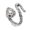 Silver, variant on Alloy Cuff Finger Ring Snake Antique Silver Size 5 Adjustable 15.5Mm P440