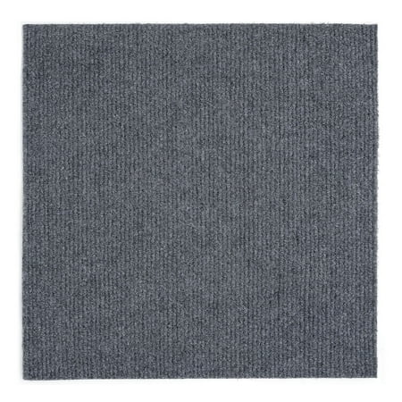 Nexus Tiles: Self-Adhesive Carpet Tiles - Actual: 12" x 12" Smoke (Blue/Gray)