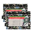 thumbnail image 2 of ALAZA 2 Pack Pencil Pouch Flower Turtles-b1 Pencil Case for 3 Ring Binder Clear Window Pencil Bag Organizers, 2 of 6
