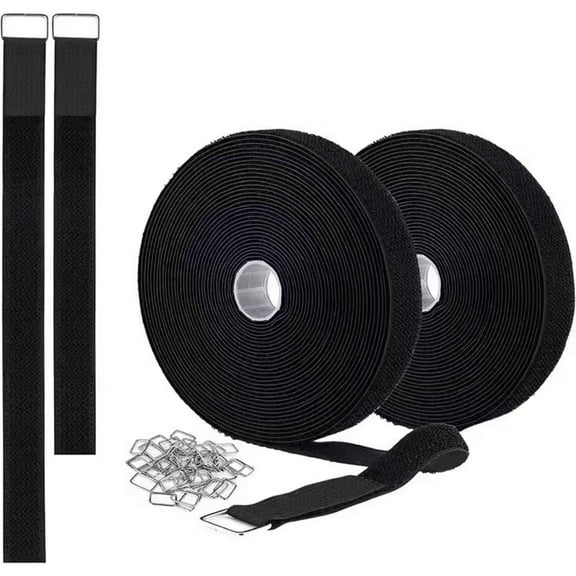 Black Heavy-Duty Hook and Loop Straps Art & Craft Tape 3 in 2 Count