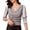 Grey, variant on Essentials Womens Tees Tops Basic Shirts Long Sleeve Shiny Thread Crinkle Mesh Layering Elegant 2025 Summer Clothes Beige