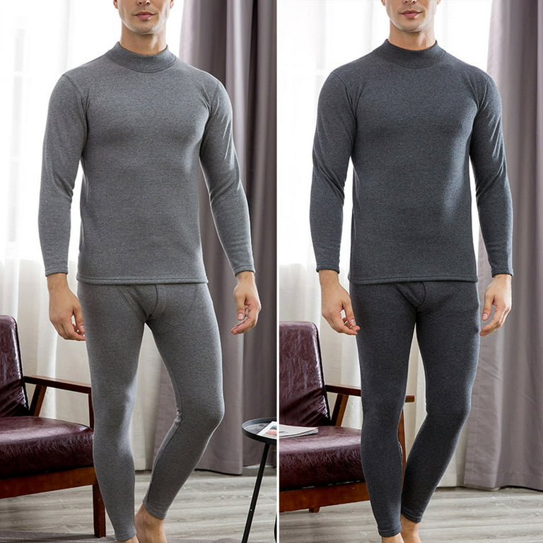 Men's Thermal Underwear Set Fleece Lined Base Layer Pajama Set