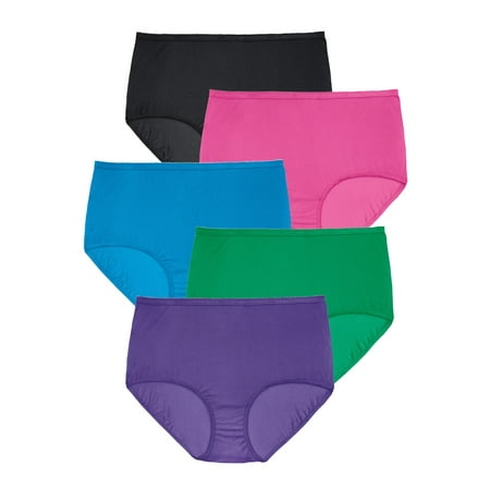 

Comfort Choice Women s Plus Size Nylon Brief 5-Pack Underwear