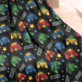 thumbnail image 3 of Colorful Controllers Games Stars Black Pattern Blanket,Comfortable Soft Flannel Throw Blanket,All Season,Warm Lightweight Blankets for Sofa Bed Couch Living Room Chair,50"x60", 3 of 4